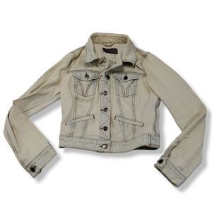Paper Doll Jacket Size Small Women's Denim Jacket Distressed Jean Jacket Cotton